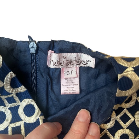 HALABALOO Metallic Geometric Jacquard Drop Waist Dress - Picture 7 of 8